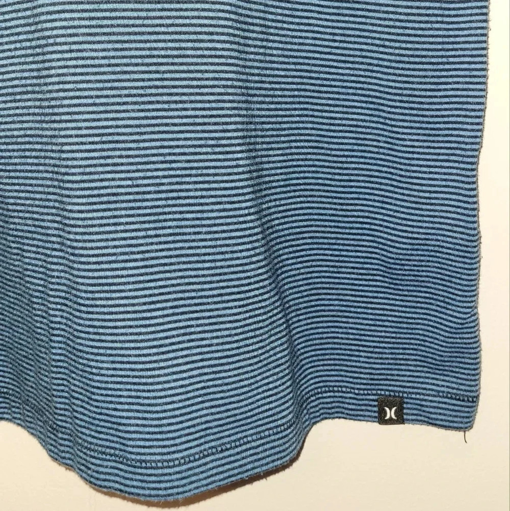 **4/$20 TEES**Hurley Men's size Large Blue and Black stripe tee shirt LOT-E - Picture 3 of 4